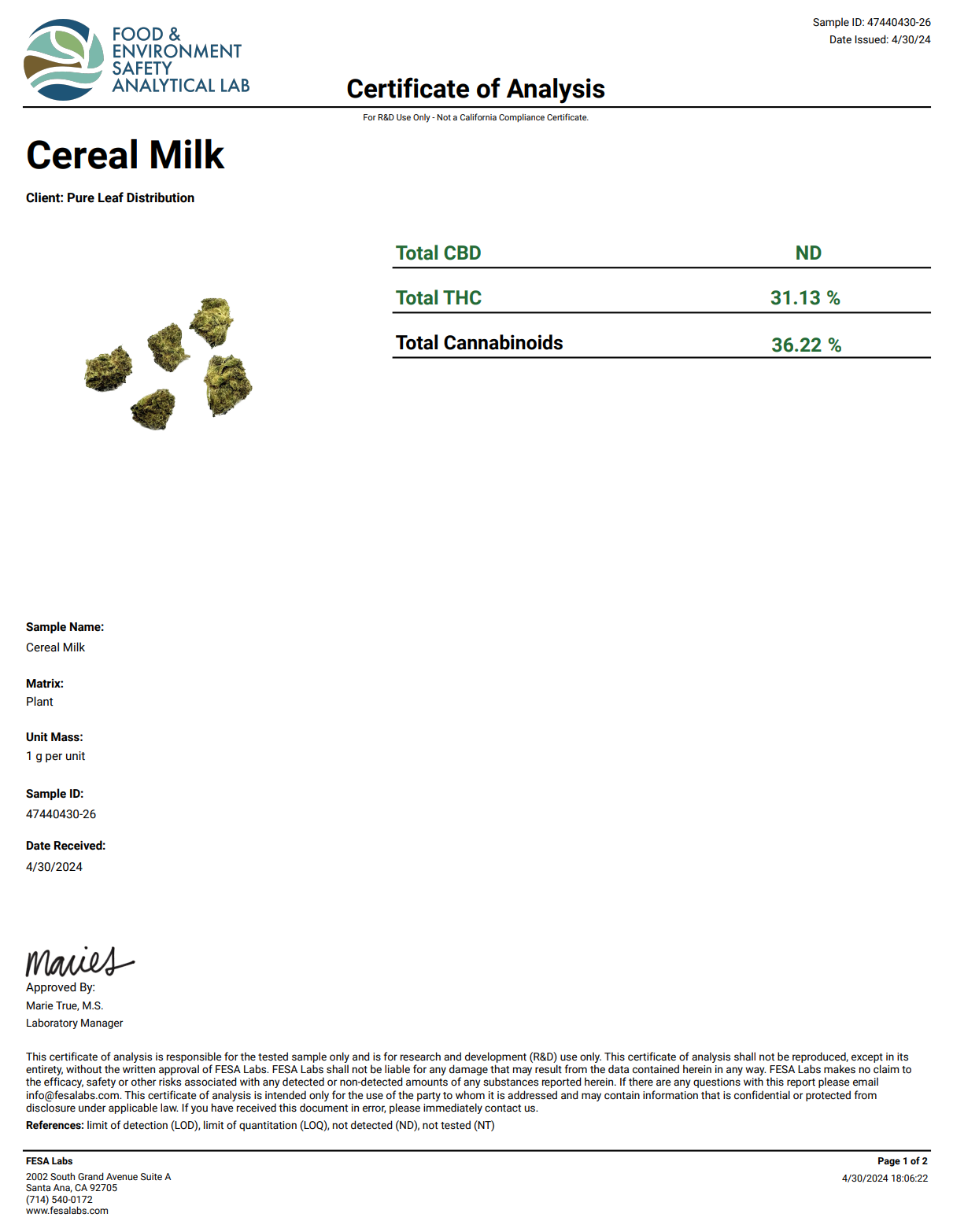 Cereal Milk THCA Flower