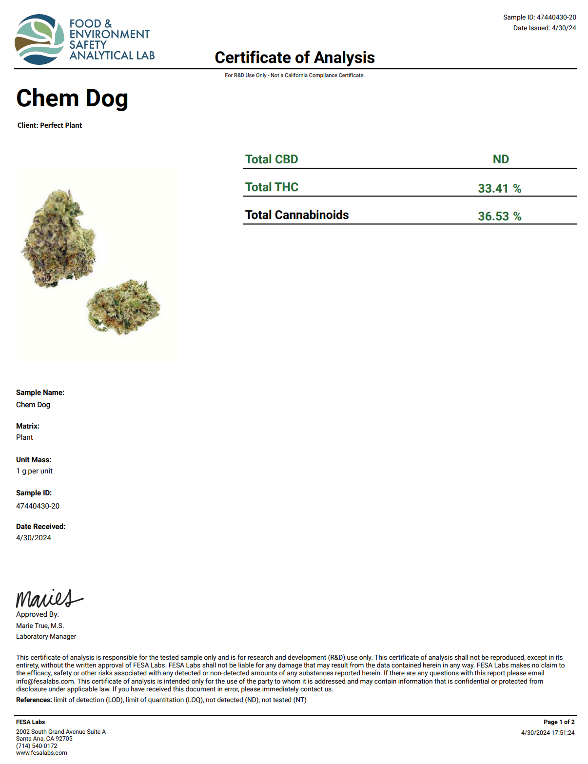 Chem Dog THCA Flower